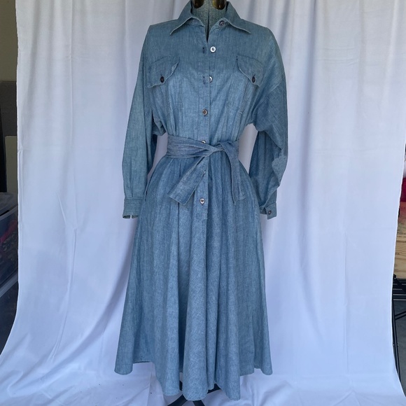 Norma Kamali Dresses & Skirts - Vintage 1970s / 1980s Iconic Norma Kamali Denim Dress
